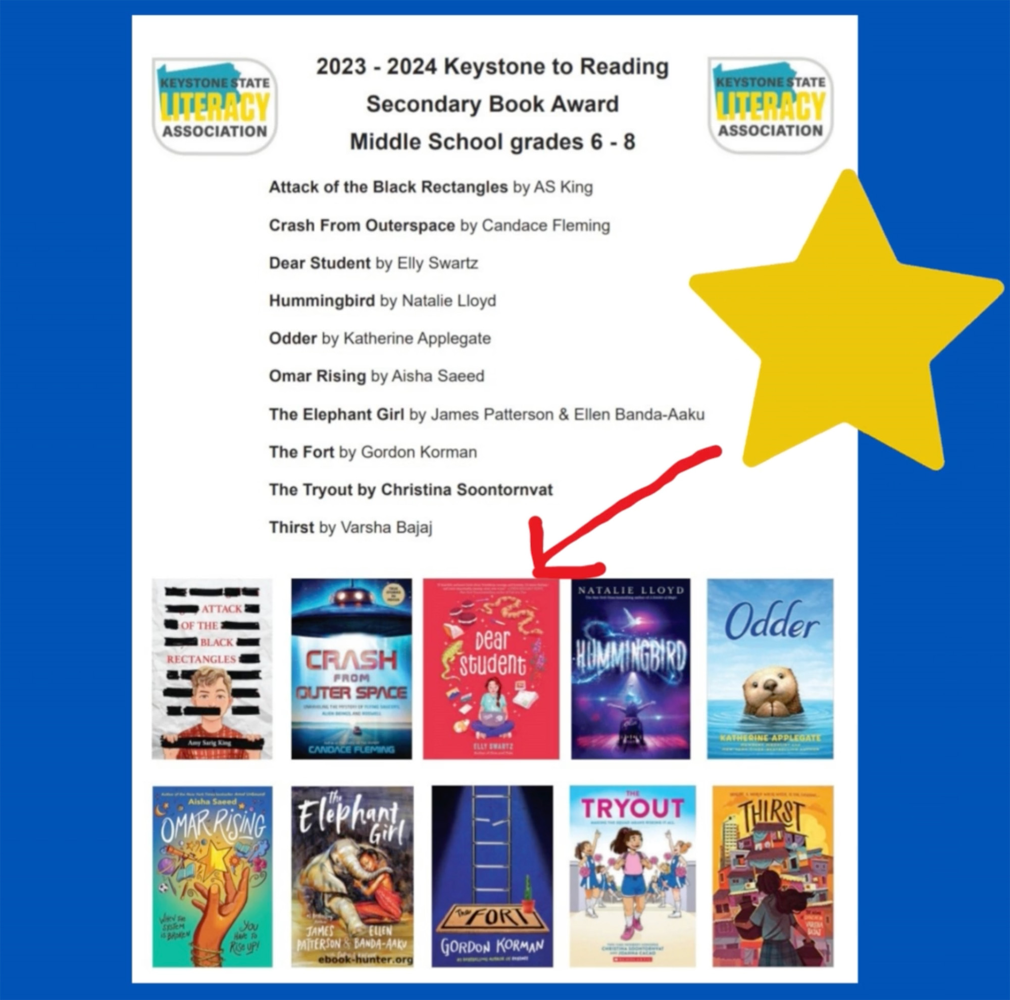 Keystone to Reading Secondary Book Awards